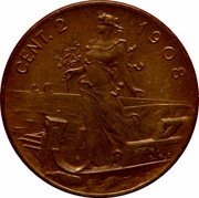 Italy 2 Centesimi Vittorio Emanuele III. Italia su Prora 1908 R KM# 41 CENT. 2 1908 R P.C.M. L.G.I. coin reverse Italy 2 Centesimi Vittorio Emanuele III. Italia su Prora 1908 R KM# 41 CENT. 2 1908 R P.C.M. L.G.I. coin reverse