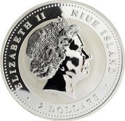 Niue 2 Dollars Year of the Pig 2007  Proof ELIZABETH II NIUE ISLAND IRB 2 DOLLARS coin obverse