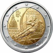 Italy 2 Euro 2006 Winter Olympics - Turin 2006 R KM# 246 GIOCHI INVERNALI TORINO 2006 RI R M.C.C. coin obverse Italy 2 Euro 2006 Winter Olympics - Turin 2006 R KM# 246 GIOCHI INVERNALI TORINO 2006 RI R M.C.C. coin obverse
