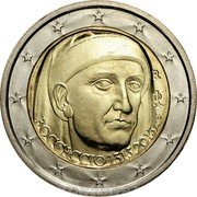 Italy 2 Euro Giovanni Boccaccio 2013 KM# 358 R RI BOCCACCIO 1313 2013 coin obverse Italy 2 Euro Giovanni Boccaccio 2013 KM# 358 R RI BOCCACCIO 1313 2013 coin obverse