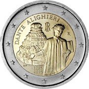 Italy 2 Euro 750th Anniversary of the Birth of Dante Alighieri 2015 R KM# 381 DANTE ALIGHIERI RI R SP 1265 2015 coin obverse Italy 2 Euro 750th Anniversary of the Birth of Dante Alighieri 2015 R KM# 381 DANTE ALIGHIERI RI R SP 1265 2015 coin obverse