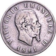 Italy 2 Lira Vittorio Emanuele II 1861 T B in shield KM# 6.1 VITTORIO EMANUELE II FERRARIS 1862 coin obverse Italy 2 Lira Vittorio Emanuele II 1861 T B in shield KM# 6.1 VITTORIO EMANUELE II FERRARIS 1862 coin obverse