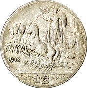 Italy 2 Lira Vittorio Emanuele III. Quadriga Briosa 1912 R KM# 46 1912 FERT D CALANDRA M R L.2 L GIORGI INC coin reverse Italy 2 Lira Vittorio Emanuele III. Quadriga Briosa 1912 R KM# 46 1912 FERT D CALANDRA M R L.2 L GIORGI INC coin reverse