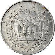 Italy 2 Lira Vittorio Emanuele III 1939 R Yr XVII KM# 78 ITALIA 1936 L. 2 XIV R coin reverse Italy 2 Lira Vittorio Emanuele III 1939 R Yr XVII KM# 78 ITALIA 1936 L. 2 XIV R coin reverse