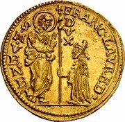 Italy 2 Zecchino Francesco Loredan ND KM# 620 FRANC LAVRED S M VENET DVX coin obverse Italy 2 Zecchino Francesco Loredan ND KM# 620 FRANC LAVRED S M VENET DVX coin obverse