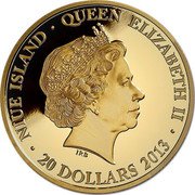 Niue 20 Dollars (Sachin R. Tendulkar) NIUE ISLAND QUEEN ELIZABETH II IRB 20 DOLLARS 2013 coin obverse Niue 20 Dollars (Sachin R. Tendulkar) NIUE ISLAND QUEEN ELIZABETH II IRB 20 DOLLARS 2013 coin obverse