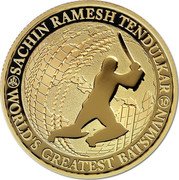 Niue 20 Dollars (Sachin R. Tendulkar) SACHIN RAMESH TENDULKAR 10 WORLD’S GREATEST BATSMAN coin reverse Niue 20 Dollars (Sachin R. Tendulkar) SACHIN RAMESH TENDULKAR 10 WORLD’S GREATEST BATSMAN coin reverse