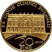 Italy 20 Euro XX Winter Olympics. Turin 2006 - Madama Palace 2005 R Proof KM# 267 XX GIOCHI OLIMPICA INVERNALI U.PERNAZZA 2005 20 EURO coin reverse Italy 20 Euro XX Winter Olympics. Turin 2006 - Madama Palace 2005 R Proof KM# 267 XX GIOCHI OLIMPICA INVERNALI U.PERNAZZA 2005 20 EURO coin reverse