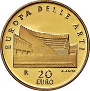 Italy 20 Euro Finland. Alvar Aalto 2005 R Proof KM# 272 EUROPA DELLE ARTI R A. AALTO 20 EURO coin reverse Italy 20 Euro Finland. Alvar Aalto 2005 R Proof KM# 272 EUROPA DELLE ARTI R A. AALTO 20 EURO coin reverse
