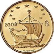 Italy 20 Euro Netherlands. Jan Vermeer 2008 R Proof KM# 308 2008 RI E. L. FRAPICCINI coin obverse
