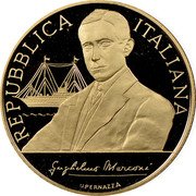 Italy 20 Euro 100th Anniversary of the Nobel Prize to Guglielmo Marconi 2009 R Proof KM# 320 REPUBBLICA ITALIANA GUGLIELMO MARCONI U. PERNAZZA coin obverse Italy 20 Euro 100th Anniversary of the Nobel Prize to Guglielmo Marconi 2009 R Proof KM# 320 REPUBBLICA ITALIANA GUGLIELMO MARCONI U. PERNAZZA coin obverse