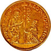 Italy 20 Zecchino Alvise Mocenigo IV ND KM# 678.1 ALOY MOCENICO S M VENET DVX coin obverse Italy 20 Zecchino Alvise Mocenigo IV ND KM# 678.1 ALOY MOCENICO S M VENET DVX coin obverse