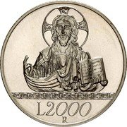 Italy 2000 Lira The Faith and the Mankind 1998 R KM# 195 L 2000 R coin reverse Italy 2000 Lira The Faith and the Mankind 1998 R KM# 195 L 2000 R coin reverse