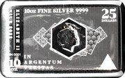 Niue 25 Dollars (Elizabeth II Silver Note Coinbar) 10 OZ FINE SILVER 9999 ELIZABETH II NIUE 2022 25 DOLLARS SN 0001 IN ARGENTUM VERITAS 10 OZ coin obverse Niue 25 Dollars (Elizabeth II Silver Note Coinbar) 10 OZ FINE SILVER 9999 ELIZABETH II NIUE 2022 25 DOLLARS SN 0001 IN ARGENTUM VERITAS 10 OZ coin obverse