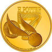 Niue 25 Dollars (Golden Snitch) H.POTTER 07 1/4 OZ 9999 FINE GOLD WIZARDING WORLD © & TM WBEI. (S22) coin reverse Niue 25 Dollars (Golden Snitch) H.POTTER 07 1/4 OZ 9999 FINE GOLD WIZARDING WORLD © & TM WBEI. (S22) coin reverse
