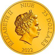 Niue 25 Dollars (Grogu) ELIZABETH II NIUE 25 DOLLARS IRB 2022 coin obverse Niue 25 Dollars (Grogu) ELIZABETH II NIUE 25 DOLLARS IRB 2022 coin obverse