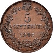 Italy 5 Centesimi Umberto I 1895 R KM# 31 5 CENTESIMI 1895 R coin reverse Italy 5 Centesimi Umberto I 1895 R KM# 31 5 CENTESIMI 1895 R coin reverse