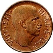 Italy 5 Centesimi Vittorio Emanuele III 1936 R Yr XIV KM# 73 VITT EM III RE E IMP coin obverse Italy 5 Centesimi Vittorio Emanuele III 1936 R Yr XIV KM# 73 VITT EM III RE E IMP coin obverse