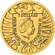 Niue 5 Dollars (Elizabeth II Czech Lion) 5 DOLLARS IRB NIUE ISLAND 2022 ELIZABETH II CM coin obverse Niue 5 Dollars (Elizabeth II Czech Lion) 5 DOLLARS IRB NIUE ISLAND 2022 ELIZABETH II CM coin obverse