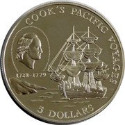 Niue 5 Dollars (James Cook's Pacific Voyages) COOK'S PACIFIC VOYAGES 1728 - 1779 5 DOLLARS coin reverse Niue 5 Dollars (James Cook's Pacific Voyages) COOK'S PACIFIC VOYAGES 1728 - 1779 5 DOLLARS coin reverse