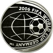 Italy 5 Euro 18th World Cup Football 2006 Germany 2006 R Proof KM# 282 2006 FIFA WORLD CUP GERMANY TM MAURI coin obverse