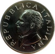 Italy 5 Euro 50th Death Anniversary Conductor Arturo Toscanini 2007 R KM# 294 REPUBBLICA ITALIANA URBANI coin obverse