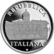 Italy 5 Euro San Fruttuoso. Liguria 2014 Proof KM# 373 REPUBBLICA ITALIANA MGU coin obverse Italy 5 Euro San Fruttuoso. Liguria 2014 Proof KM# 373 REPUBBLICA ITALIANA MGU coin obverse