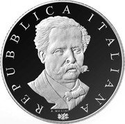 Italy 5 Euro 200th Anniversary of Birth of Francesco de Sanctis 2017 R Proof KM# 405 REPUBBLICA ITALIANA A. MASINI coin obverse