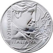 Italy 5 Euro 60 years of Rome Treaty Establishing the European Community 2017 R Proof KM# 403 REPUBBLICA ITALIANA COLANERI coin obverse