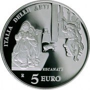 Italy 5 Euro Monestary in Recanati 2016 R Proof KM# 397 ITALIA DELLE ARTI RECANATI R 5 EURO coin reverse
