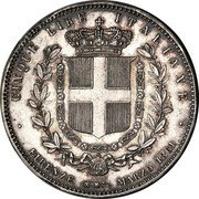 Italy 5 Lira Vittorio Emanuele II 1861 FIRENZE KM# 7 CINQUE LIRE ITALIANE FIRENZE MARZO 1861 coin reverse Italy 5 Lira Vittorio Emanuele II 1861 FIRENZE KM# 7 CINQUE LIRE ITALIANE FIRENZE MARZO 1861 coin reverse