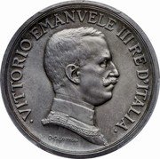 Italy 5 Lira Vittorio Emanuele III. Quadriga Briosa 1914 R KM# 56 VITTORIO EMANVELE III RE D'ITALIA D. CALANDRA coin obverse Italy 5 Lira Vittorio Emanuele III. Quadriga Briosa 1914 R KM# 56 VITTORIO EMANVELE III RE D'ITALIA D. CALANDRA coin obverse