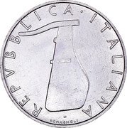 Italy 5 Lira Dolphin 1974 R KM# 92 REPVBBLICA ITALIANA ROMAGNOLI coin obverse Italy 5 Lira Dolphin 1974 R KM# 92 REPVBBLICA ITALIANA ROMAGNOLI coin obverse