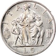Italy 5 Lira Vittorio Emanuele III 1937 R Yr XV KM# 79 ITALIA 1936 XIV R L. 5 G. ROMAGNOLI coin reverse Italy 5 Lira Vittorio Emanuele III 1937 R Yr XV KM# 79 ITALIA 1936 XIV R L. 5 G. ROMAGNOLI coin reverse