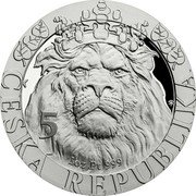 Niue 50 Dollars (Elizabeth II Czech Lion) 5 1OZ PT 999 ČESKÁ REPUBLIKA coin reverse