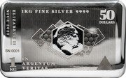 Niue 50 Dollars (Elizabeth II Silver Note Coinbar) 1KG FINE SILVER 9999 ELIZABETH II NIUE 2022 50 DOLLARS SN 0001 IN ARGENTUM VERITAS 1 KG coin obverse Niue 50 Dollars (Elizabeth II Silver Note Coinbar) 1KG FINE SILVER 9999 ELIZABETH II NIUE 2022 50 DOLLARS SN 0001 IN ARGENTUM VERITAS 1 KG coin obverse