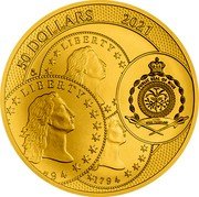 Niue 50 Dollars (Elizabeth II Thaler) 50 DOLLARS 2021 LIBERTY CM LIBERTY PUBLIC SEAL OF NIUE ATUA NIUE TUKULAGI 794 1794 coin obverse Niue 50 Dollars (Elizabeth II Thaler) 50 DOLLARS 2021 LIBERTY CM LIBERTY PUBLIC SEAL OF NIUE ATUA NIUE TUKULAGI 794 1794 coin obverse