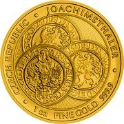 Niue 50 Dollars (Elizabeth II Thaler) CZECH REPUBLIC JOACHIMSTHALER 1 OZ FINE GOLD 999.9 coin reverse Niue 50 Dollars (Elizabeth II Thaler) CZECH REPUBLIC JOACHIMSTHALER 1 OZ FINE GOLD 999.9 coin reverse