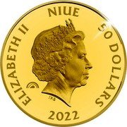 Niue 50 Dollars (Europe) ELIZABETH II NIUE 50 DOLLARS IRB 2022 coin obverse Niue 50 Dollars (Europe) ELIZABETH II NIUE 50 DOLLARS IRB 2022 coin obverse