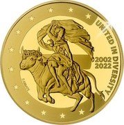 Niue 50 Dollars (Europe) UNITED IN DIVERSITY 2002 2022 F. ABBATE coin reverse Niue 50 Dollars (Europe) UNITED IN DIVERSITY 2002 2022 F. ABBATE coin reverse