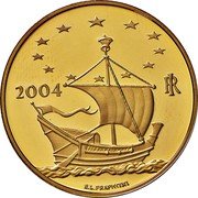 Italy 50 Euro Denmark 2004 R Proof KM# 244 2004 RI E.L. FRAPICCINI coin obverse Italy 50 Euro Denmark 2004 R Proof KM# 244 2004 RI E.L. FRAPICCINI coin obverse