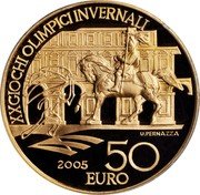 Italy 50 Euro XX Winter Olympics Games 2006 Turin 2005 R Proof KM# 270 XX GIOCHI OLIMPICI INVERNALI U.PERNAZZA 2005 50 EURO coin reverse Italy 50 Euro XX Winter Olympics Games 2006 Turin 2005 R Proof KM# 270 XX GIOCHI OLIMPICI INVERNALI U.PERNAZZA 2005 50 EURO coin reverse