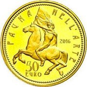 Italy 50 Euro Fauna In Art 2016 R Proof KM# 401 FAUNA NELL'ARTE 2016 50 EURO coin reverse