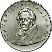 Italy 500 Lira Alessandro Manzoni 1985 R KM# 123 REPVBBLICA ITALIANA coin obverse Italy 500 Lira Alessandro Manzoni 1985 R KM# 123 REPVBBLICA ITALIANA coin obverse