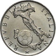 Italy 500 Lira FIFA World Cup - Mexico '86 1986 R KM# 119 REPVBBLICA ITALIANA U. PERNAZZA coin obverse