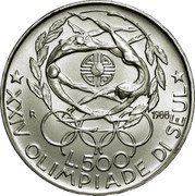Italy 500 Lira XXIV Summer Olympic Games 1988 Seoul 1988 R KM# 125 R 1988 L.500 XXIV OLIMPIADE DI SEUL coin reverse