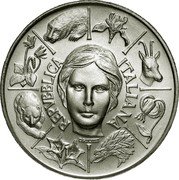Italy 500 Lira Flora and Fauna 1991 R KM# 143 REPVBBLICA ITALIANA DRIUTTI coin obverse
