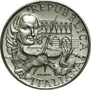 Italy 500 Lira Antonio Vivaldi 1991 R KM# 141 REPUBBLICA ITALIANA COLANERI coin obverse