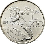 Italy 500 Lira Wildlife protection 1993 R KM# 157 L. 500 R 1993 coin reverse Italy 500 Lira Wildlife protection 1993 R KM# 157 L. 500 R 1993 coin reverse