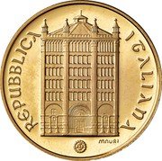 Italy 50000 Lira 800th Anniversary of Battistero of Parma 1996 R Proof KM# 225 REPUBBLICA ITALIANA R. MAURI coin obverse Italy 50000 Lira 800th Anniversary of Battistero of Parma 1996 R Proof KM# 225 REPUBBLICA ITALIANA R. MAURI coin obverse